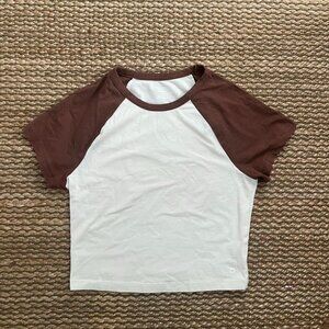 Victoria Secret PINK Brown and White Jersey Style Crop Top!